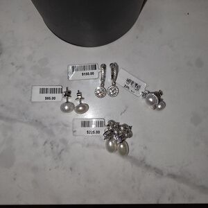 Sophisticated Silver and Pearl Earrings Collection